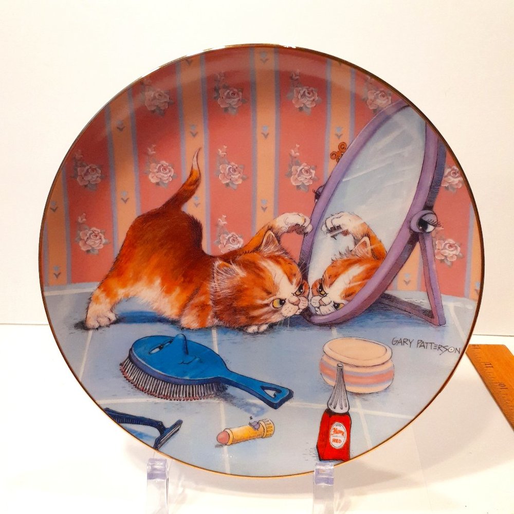Gary Patterson Comical Cats Collector Plate Danbury Mint ~ The Intruder 1996